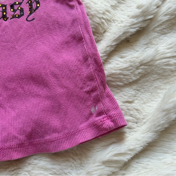 Y2K Harley-Davidson pink mcbling alternative  “Live Hard Ride Easy” ribbed tank - Picture 3 of 4